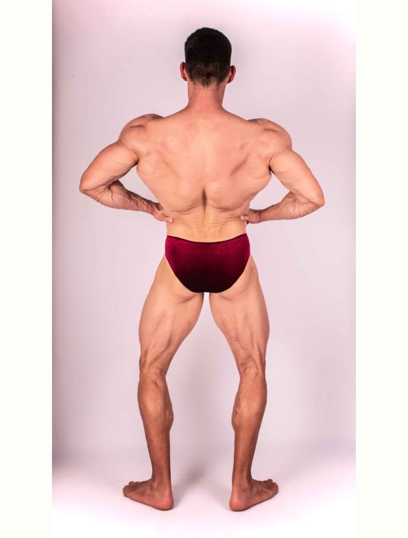 BORDÓ BÁRSONY TESTÉPÍTŐ NADRÁG IFBB, NPC ( OLDALHOSSZ 5CM )