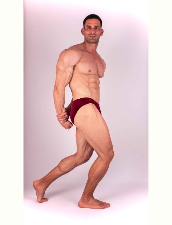 BORDÓ BÁRSONY TESTÉPÍTŐ NADRÁG IFBB, NPC ( OLDALHOSSZ 5CM )