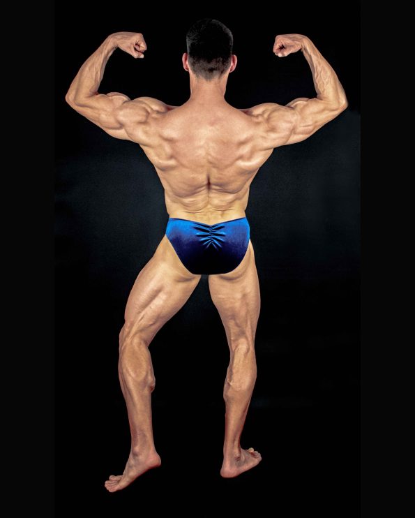CSÍKOS KÉK BÁRSONY TESTÉPÍTŐ NADRÁG IFBB, NPC ( OLDALHOSSZ 5CM )