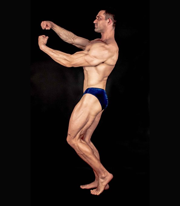 CSÍKOS KÉK BÁRSONY TESTÉPÍTŐ NADRÁG IFBB, NPC ( OLDALHOSSZ 5CM )