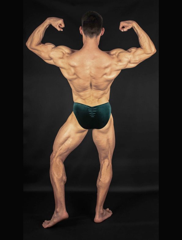 CSÍKOS ZÖLD BÁRSONY TESTÉPÍTŐ NADRÁG IFBB, NPC ( OLDALHOSSZ 5CM )